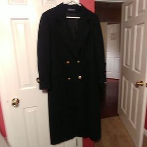 100% Wool Black Full-length coat
